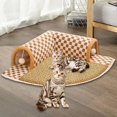 thumbnail image 1 of Cama túnel para gatos, centro de juegos, parque infantil, cabaña de entrenamiento para gatitos con alfombra lavable extraíble para animales pequeños, café, 1 of 8