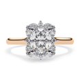 thumbnail image 2 of IGI Certified Lab Grown Diamond Engagement Ring | Center 8x6mm Oval Floral Style Halo Solitaire Anniversary Wedding Rings For Women 18K Solid Rose Gold | F-G, VS-SI Quality (1.30 Ctw) Size-5.5, 2 of 6
