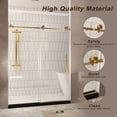 thumbnail image 4 of 56-60" W x 76" H Frameless Shower Door, 1/4" Tempered Glass, Brushed Gold, 4 of 14