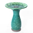 thumbnail image 3 of LuxenHome 23 Inch Ceramic Bird Bath for Outside, Elegant Tall Outdoor BirdBath with Floral Embossed Design, 3 of 8