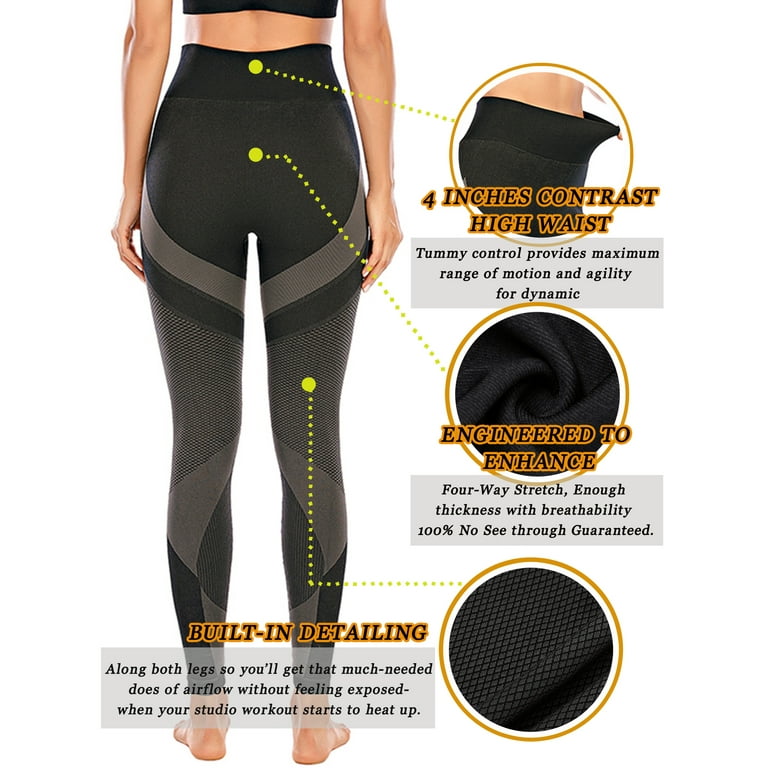 DODOING Fitness Pants for Women, High Waist Abdomen Leggings and Hip Yoga  Pants, Breathable Soft Leggings, Tummy Control Workout Pants Gym Tights