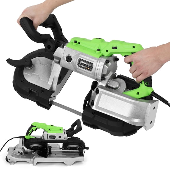 PartyKindom Electric Band Saw for Woodworking with LED Light and 6 Variable Speeds