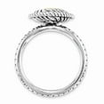 thumbnail image 2 of 925 Sterling Silver & Real 14kt Stackable Expressions Rhod. Garnet Antiqued Ring Size: 8; for Adults and Teens; for Women and Men, 2 of 4