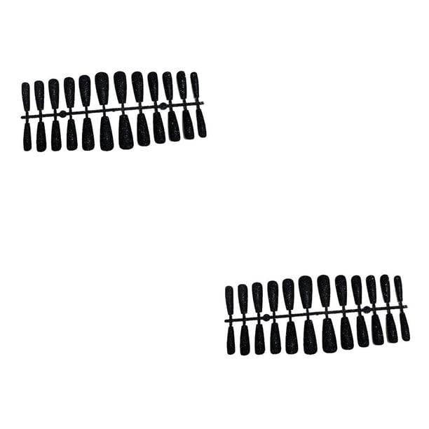 Vogacara Uñas Postizas en Polvo Brillante Estilo Ataúd 24 Piezas Suministros de Bricolaje Type8 NO8