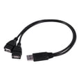 thumbnail image 2 of USB 2.0 A Male To 2 Dual USB Female Jack Y Splitter Hub Power Cord Adapter Cable, 2 of 7