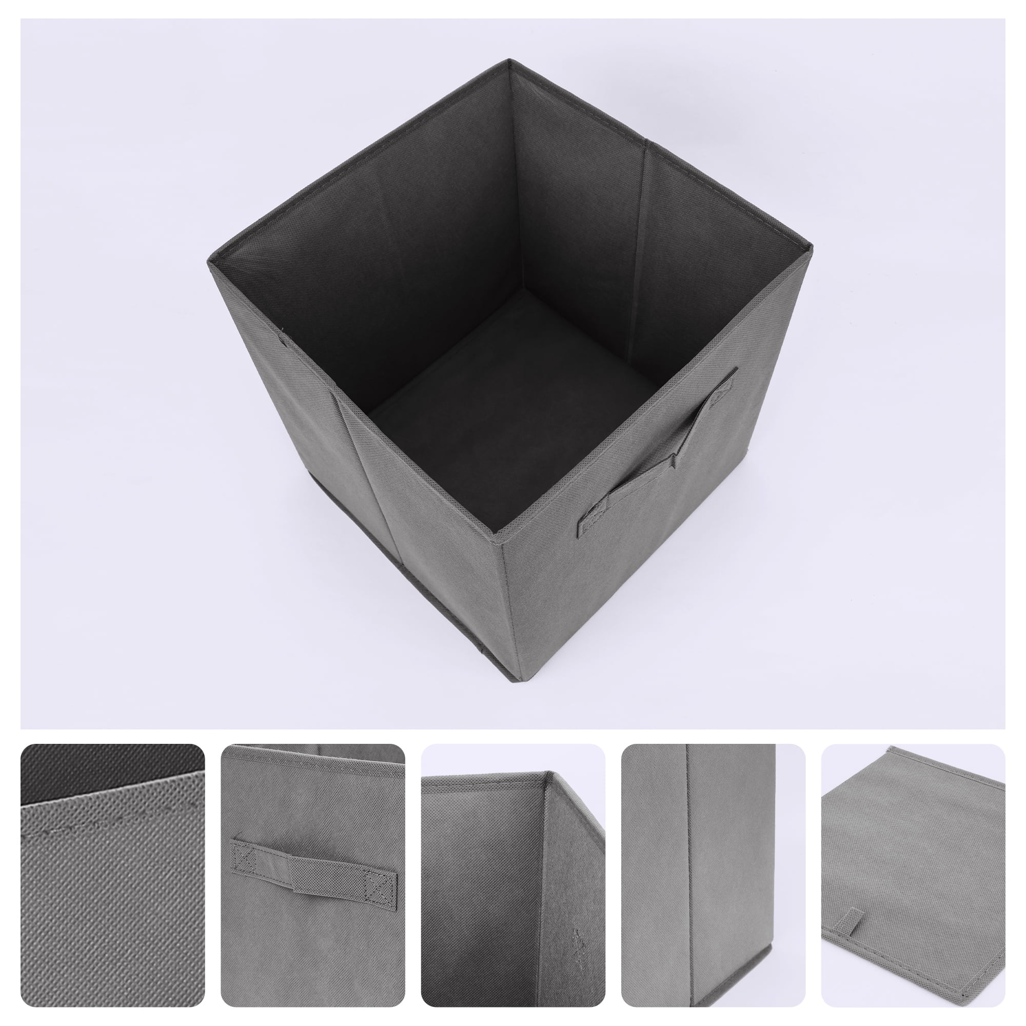 Unique Bargains Fabric Storage Cube Storage Bin Grey 12.2*12.2*12.2in