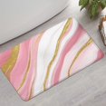 thumbnail image 2 of Pink White Gold Marble Pattern Bathroom Rugs Mat,Non Slip Microfiber Bathroom Rug,Rubber Backing,Soft Bathroom Mats for Bathroom Floor,Tub and Shower,17x30in(43x75cm), 2 of 5