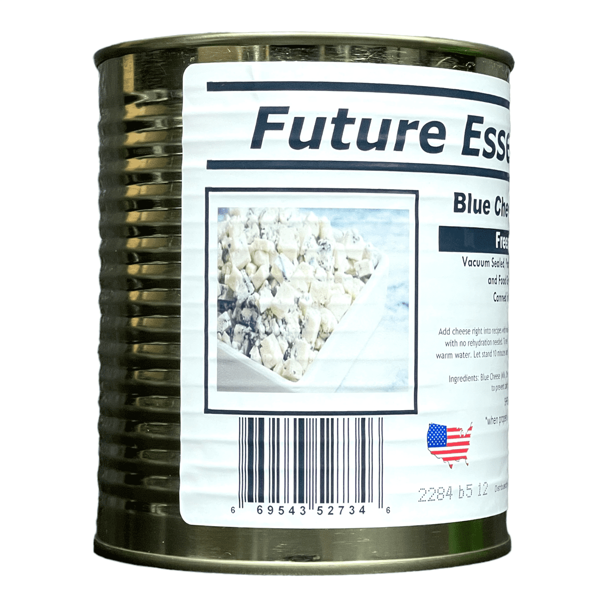 (12 Cans Pack) Future Essentials Freeze Dried Long Shelf Life Emergency Food Crumbled Blue Cheese #2.5 / 10oz / Can