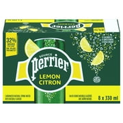 PERRIER Lemon Carbonated Natural Spring Water with Natural Flavour, No Calories, No Sweeteners, No Sodium, Can 2.64 kg