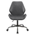thumbnail image 3 of Scranton & Co Modern Office Chair in Black Faux Leather Titanium Base, 3 of 10