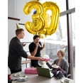 thumbnail image 3 of Number Balloon Sympuame, globo número 3 de lámina dorada de 40 pulgadas, 3 of 9