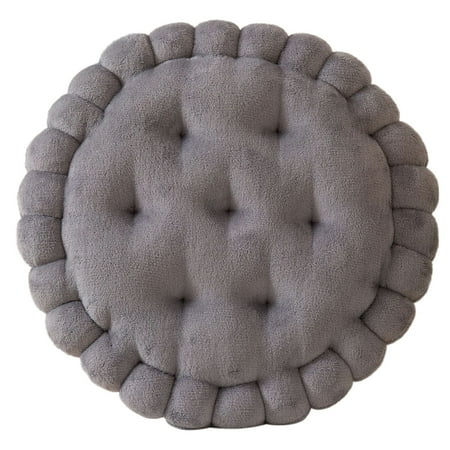 

Cute Thicken Biscuit Sit Cushion Round Milk Velvet Cookie Tatami Back Cushion for Home Bedroom Office Car Chair for Seat
