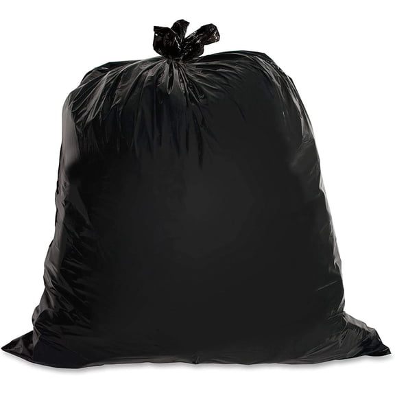 PSBM Black Commercial Trash Bags 33 Gallon Can Liners 33 Inch x 39 Inch Puncture Resistant 1 Mil 5400 Bags for Kitchen and Facility Use
