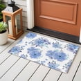 thumbnail image 4 of Blue Watercolor Floral Entryway Rug 2'x3'&nbsp; Non Slip Front Door Mats, Spring Flower Abstract Art Entrance Rugs Indoor Outdoor Carpet, Washable Floor Mats Small Area Rug for Bedroom Kitchen, 4 of 8