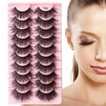 thumbnail image 6 of Eyelashes | 3D Fluffy False Eyelashes | 10-Pairs Faux Lashes Wispy Lashes Pack Dramatic Long Thick Volume Fake Eye Lash Multipack, 6 of 9