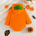 thumbnail image 7 of LIJCC Toddler Boy Girl Halloween Zipper Long Sleeve Jumpsuit Outfit Pumpkin Romper Cute Hoodie Sweatshirt Romper Infant Baby Halloween Fall Winter Warm Bodysuit Clothes, 7 of 7