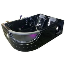 Whirlpool Bathtub black 70.8″ X 47.2″ with Heater and double pump – Orion