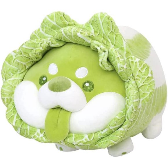 Jinsinto Veggie Dog Plush Toy, 35CM Stuffed Animal Shiba Inu Plushie Doll, Soft Fluffy Friend Hugging Cushion - Present for Every Age & Occasion