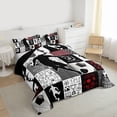 thumbnail image 4 of Feelyou Teens Football Athlete Bedding Comforter Set, Modern Soccer Game Twin Comforter Sets, Fashion Patchwork Plaid Reversible Bedding Set, Ultra Soft Bedroom Decor, 2pcs, 4 of 9