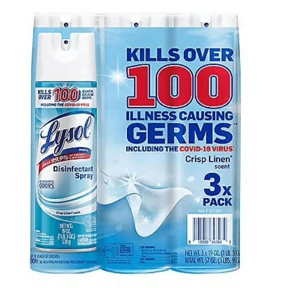 Lysol Disinfectant Spray, Crisp Linen Scent (19 oz., 3 ct.) 19