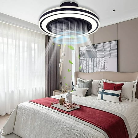 

LBYH Ceiling Fan with Lights Flush Mount Bladeless Ceiling Fan 3 Color 3 Speeds LED 72W Dimming Low Profile Enclosed Ceiling Fan with Remote Control for Small Room