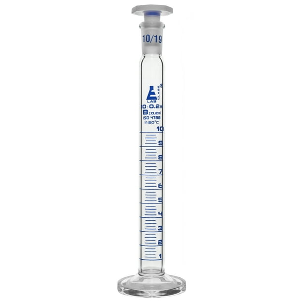 Measuring Cylinder, 10ml - Class B - Fitted with Interchangeable 10/19 ...