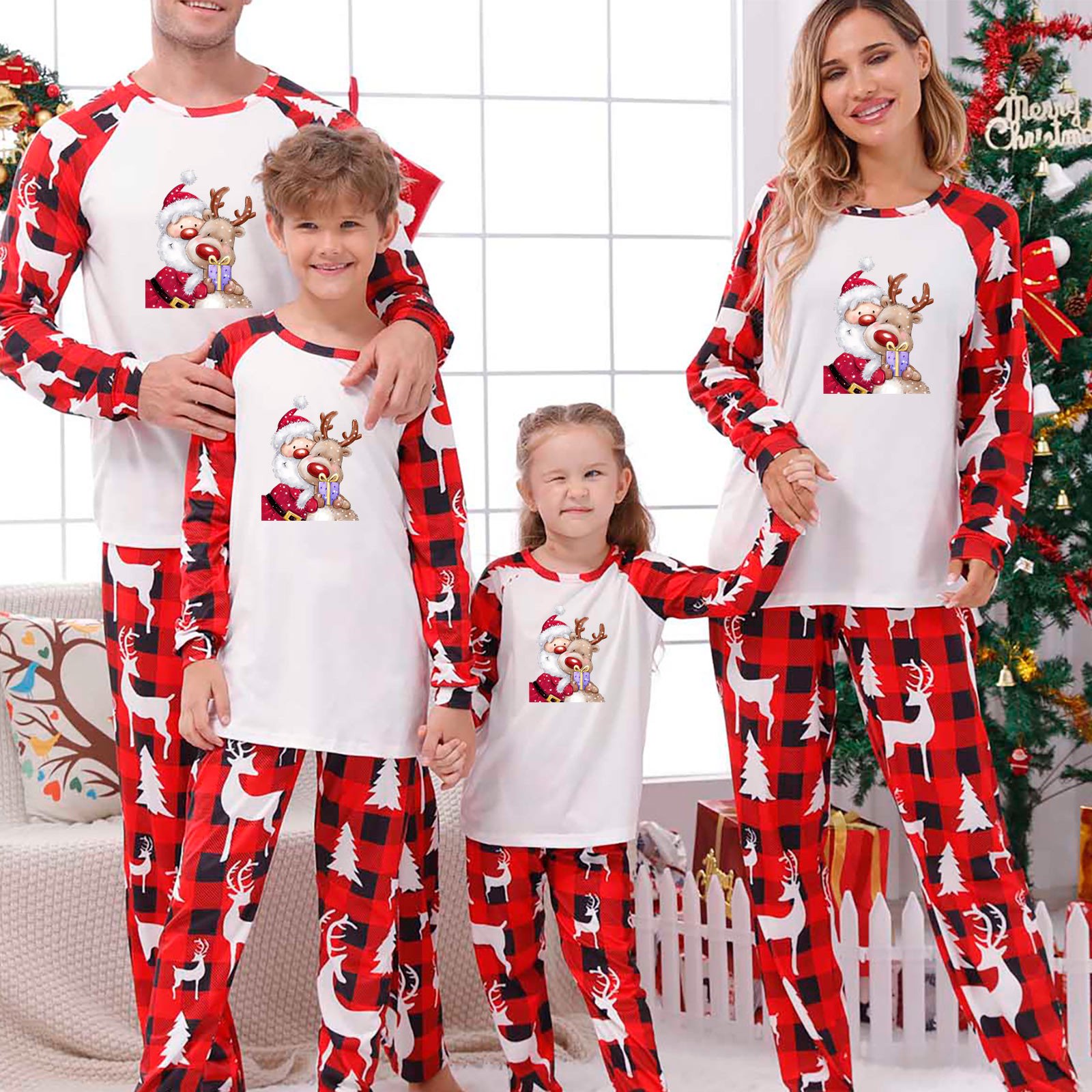 Clearance! Prime On Sale! Family Christmas Pjs Matching Sets