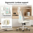 thumbnail image 2 of HSUNNS Ergonomic Office Chair, Lumbar Support, Adjustable Height Computer Desk Chair 300LBS Capacity with Armrests for Adults, White, 2 of 8