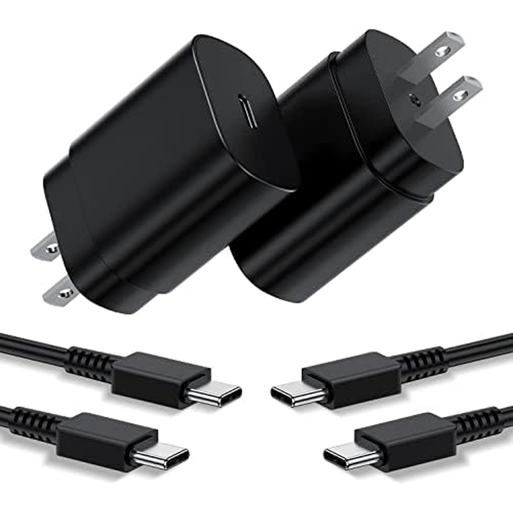 Super Fast 25W Type‑C Charger with 6+6FT USB‑C Charging Cables, Power Supply Kit for Samsung Galaxy S26 S25 S24 S23 S22 S21 S20 Ultra Plus FE, Note 20 10 9 8