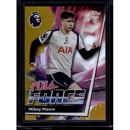 2025-26 Topps Premier League Mikey Moore Tottenham Hotspur #269 Gold Rainbow Foil SN Soccer Card