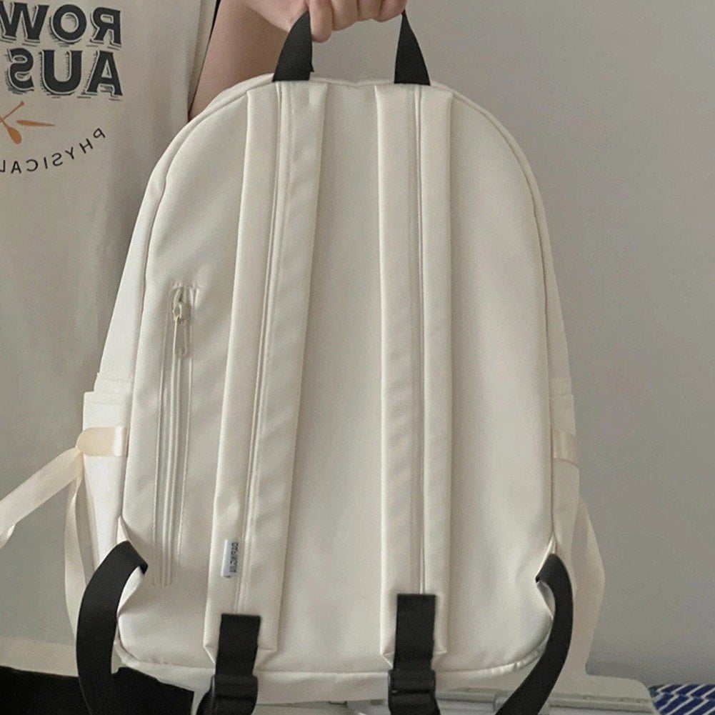 Yvsxxv Backpack, Women's Casual Bow Aesthetic Daypack, White