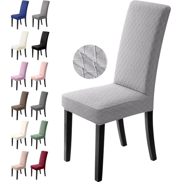 (4 Pieces,Silver Grey)-Chair Slipcovers Dining Chair Slipcovers Stretch Chair Cover Universal Washable Detachable Slipcover for Dining Room Office Hotel Wedding