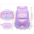 thumbnail image 2 of UJNDER Girls Elementary School Backpack with Print 3 Piece Set Large Capacity Lightweight Daypack with Spine for Grades 5-6,Blue,Large, 2 of 2
