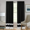 thumbnail image 2 of Darcy Black Solid Contemporary Window Curtain Panel: 52" x 63", Rod Pocket Panel, 2 of 3