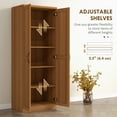 thumbnail image 4 of HOMCOM Kitchen Pantry, Freestanding 5-tier Storage Cabinet with 2 Adjustable Shelves for Dining Room, Living Room, Teak Wood Grain, 4 of 9