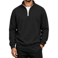 thumbnail image 2 of hoksml Men s Quarter Zip Sweatshirt Solid Color Casual Long Sleeve Pullover for Fall Daily Work Outdoor Comfort, 2 of 7
