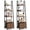 Rustic Brown, variant on Costway 1 PCS 5-Tier Ladder Bookshelf, Modern Freestanding Bookcase with Removable Fabric Drawer Black