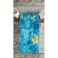 thumbnail image 3 of Ambesonne Tropical Quilted Bedspread Set 2 Pcs, Frangipani Flower Aqua, Twin Size, Aqua Yellow White, 3 of 3
