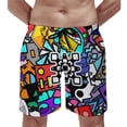 thumbnail image 5 of Geometry Dash Mens Board Shorts Quick Dry Swim Trunk Lightweight Soft Swimsuit Bathing Suit for Boys M, 5 of 8