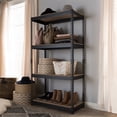 thumbnail image 2 of Baxton Studio BR10-Black-Shelf Cody Black Metal 4-Shelf Multipurpose Shelving Rack, 2 of 7