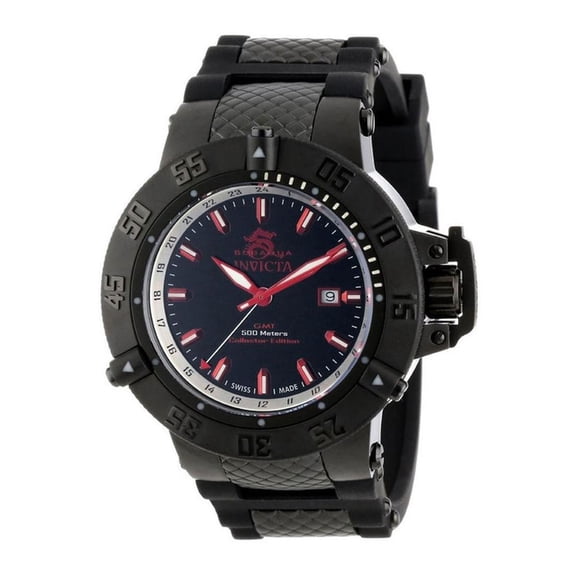 Invicta Men's 13919 Subaqua Noma III Collector Edition Black Dial Black IP Steel Rubber Strap GMT Dive Watch