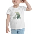 thumbnail image 5 of Bear Bicycle forest Funny Toddler T-Shirts for Boys Girls (White, 5/6T), 5 of 5