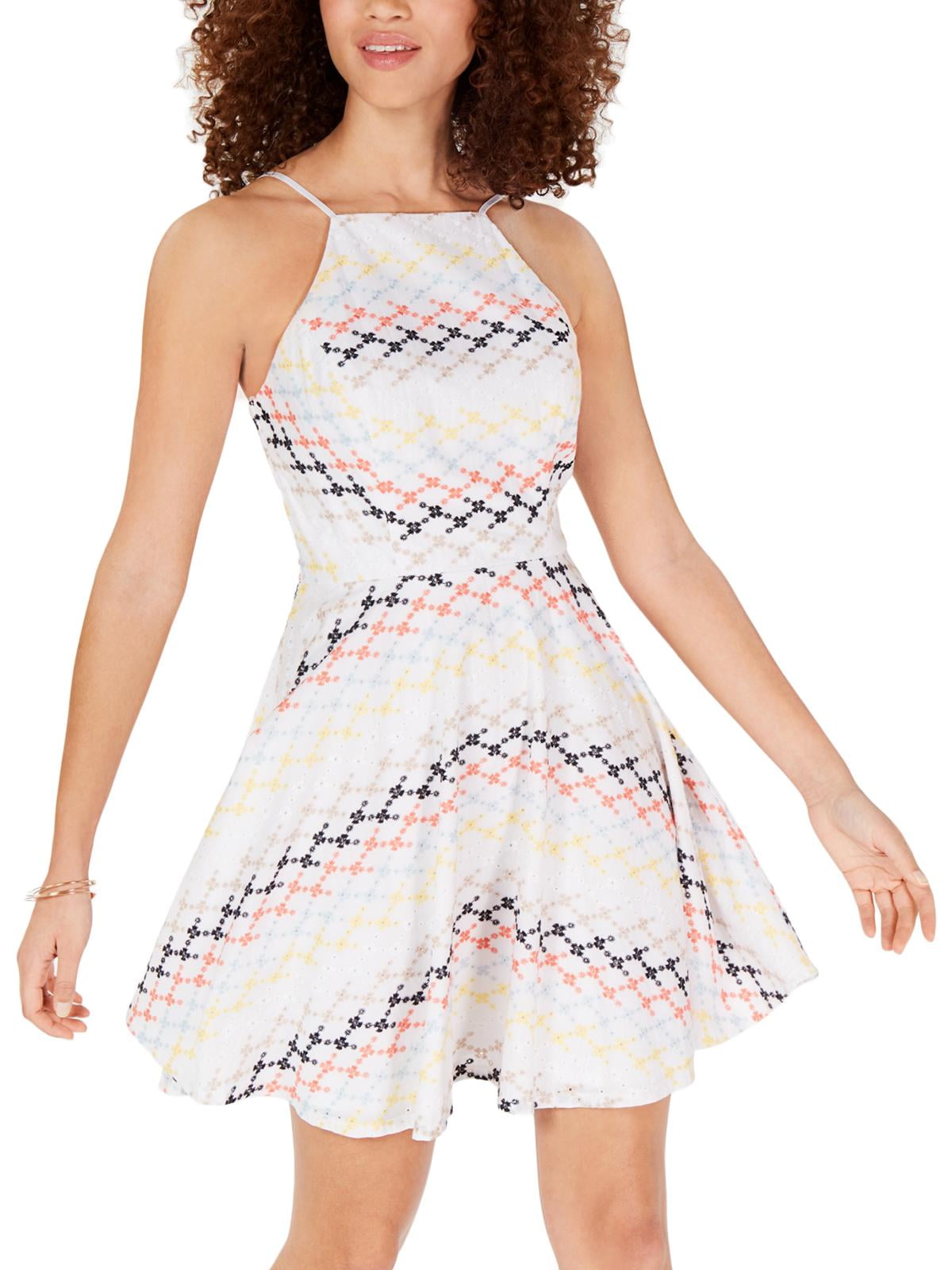 white eyelet halter dress