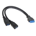 thumbnail image 5 of JSER 2 Ports USB 3.0 Female to Motherboard 20pin Header Cable for front Panel 20cm, 5 of 7