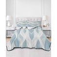 thumbnail image 3 of White Blue Ombre Stripe Twin Size Down Alternative Comforter, Lightweight Comforter Quilt Bedding Set with Pillow Shams Modern Abstract Moire Waves All Seasons Bed Comforter Duvet Insert 68"x86", 3 of 7