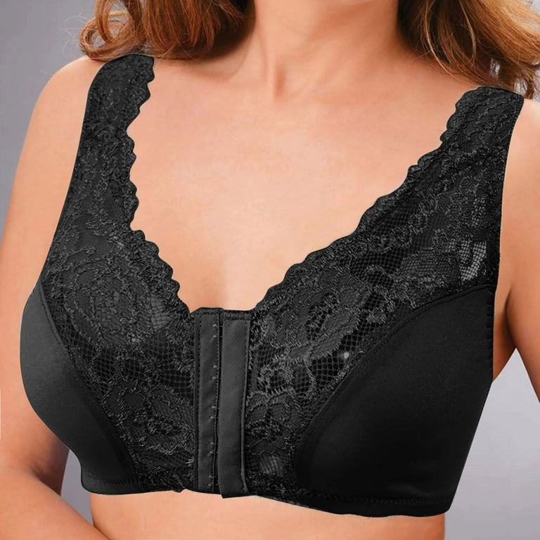 EHQJNJ Lace Bralette with Support Women Full Cup Thin Underwear Plus Size  Front Button Wireless Sports Lace Bra Cover Large Size Vest Bras Bralettes  for Women with Support Large Bust 