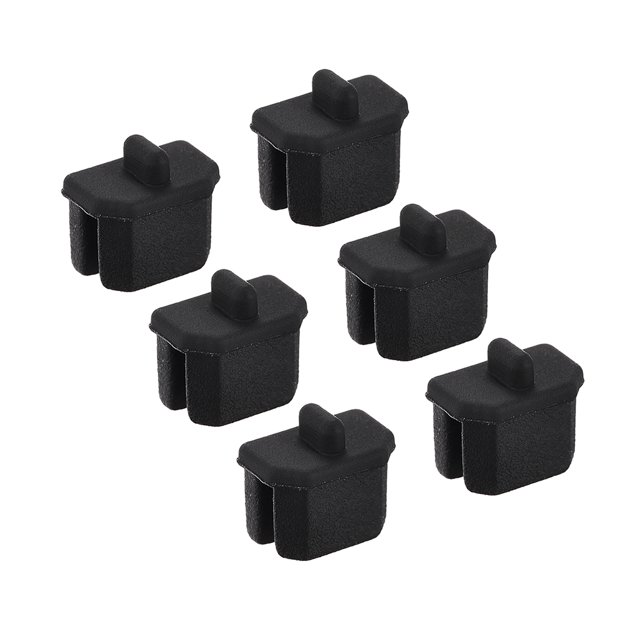 Unique Bargains 6 Pcs Black Ethernet Hub Port mini Adapter Anti Dust Cover Cap