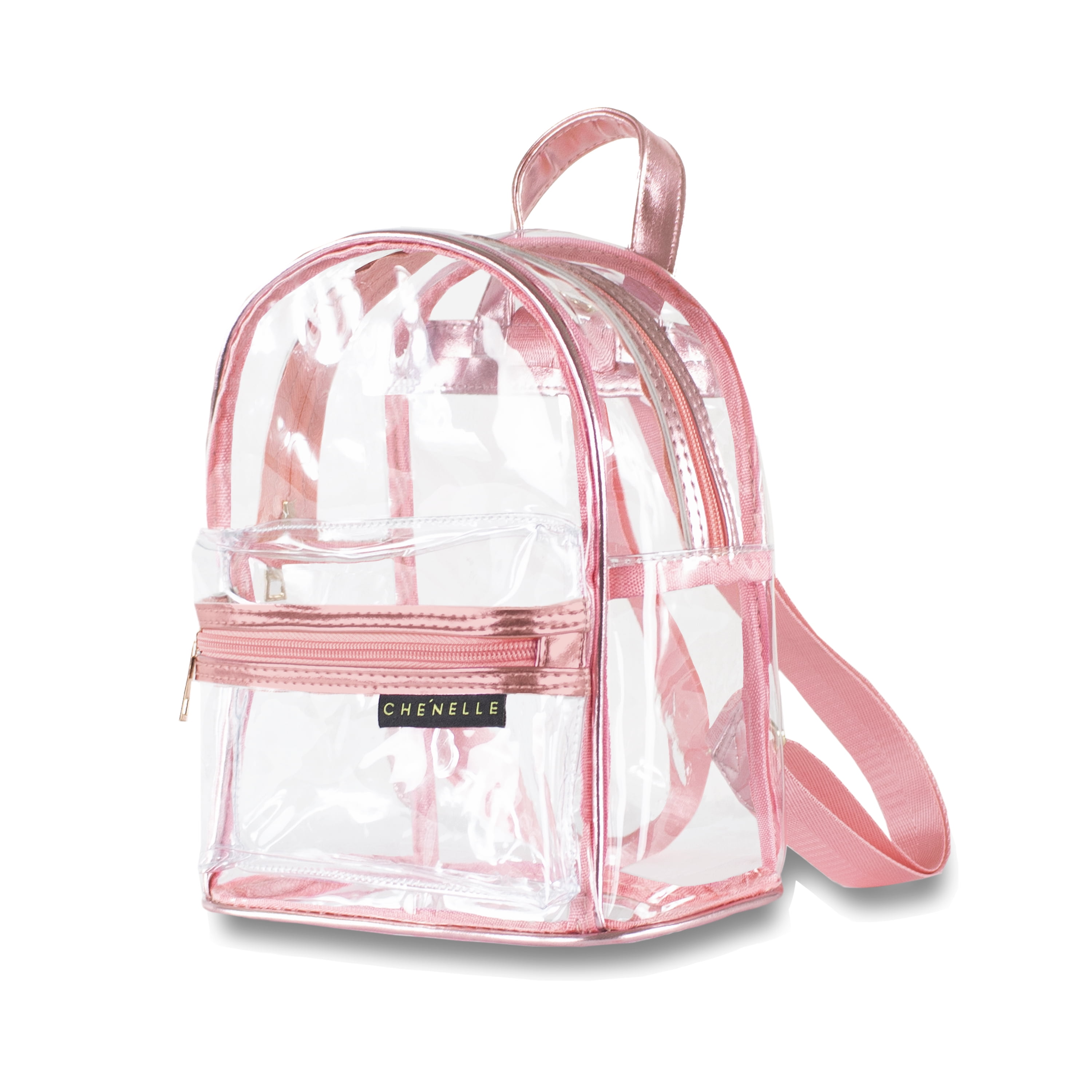 Amka Macaroon 10" Mini Clear Backpack, Rose Gold