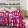 thumbnail image 3 of Personalized Blanket for Adults Kids Personalized Name Blanket Custom Blanket with Name Gift for Christmas Birthday Valentines Day (Color -4), 3 of 5