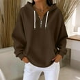 thumbnail image 4 of Women's 1/4 Zipper Sweaters, Loose Pullover Hoodies with Pockets, Fashion Sweater for Fall and Winter, 4 of 6
